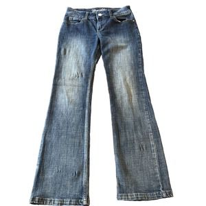 Wrangler Bootcut Jeans Women's 3 Blue Low Rise 5-Pocket Whisker Dark Wash 27x31